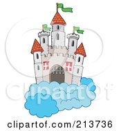 Royalty Free RF Clipart Illustration Of A Medieval Castle In The Clouds