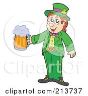 Poster, Art Print Of Leprechaun Standing And Holding Out Beer