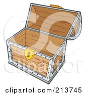 Royalty Free RF Clipart Illustration Of A Open Empty Treasure Chest