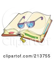 Poster, Art Print Of Pair Of Glasses On An Open Book