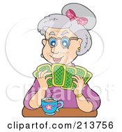 Poster, Art Print Of Granny Playing Poker