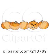 Royalty Free RF Clipart Illustration Of A Row Of Pumpkins