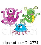 Royalty Free RF Clipart Illustration Of A Digital Collage Of Cute Monsters 2