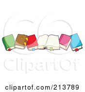 Royalty Free RF Clipart Illustration Of A Row Of Colorful Text Books