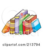 Royalty Free RF Clipart Illustration Of A Group Of Colorful Text Books