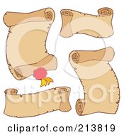Royalty Free RF Clipart Illustration Of A Digital Collage Of Old Parchment Scrolls