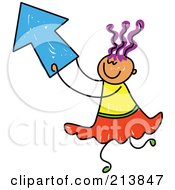 Royalty Free RF Clipart Illustration Of A Childs Sketch Of A Girl Playing With An Arrow