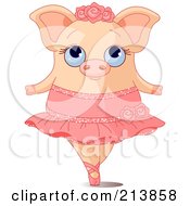Poster, Art Print Of Cute Ballerina Pig On Her Tippy Toes