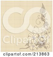 Royalty Free RF Clipart Illustration Of A Canvas Textured Background With Lilies