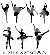 Poster, Art Print Of Digital Collage Of Silhouetted Dancing Ballerinas