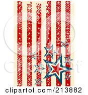 Poster, Art Print Of Grungy Background Of Distressed Vertical American Stars And Stripes