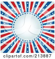 Poster, Art Print Of Fourth Of July Background With A Burst Of Stars And Stripes Around A Circle