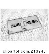 Royalty Free RF Clipart Illustration Of Transparent Business Puzzle Pieces Over Stock Charts In The Newspaper by stockillustrations