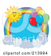 Poster, Art Print Of Balloon And Summer Sun Rainbow Circle - 1