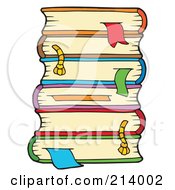Royalty Free RF Clipart Illustration Of A Stack Of Colorful Text Books 3