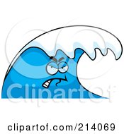 Royalty Free RF Clipart Illustration Of A Grouchy Wave Character