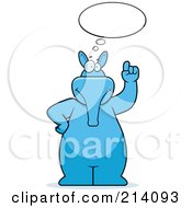 Royalty Free RF Clipart Illustration Of A Big Blue Aardvark With An Idea Balloon by Cory Thoman
