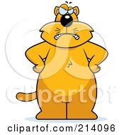 Poster, Art Print Of Big Grumpy Orange Cat Facing Front With His Hands On His Hips