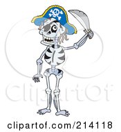 Poster, Art Print Of Pirate Skeleton Holding A Sword
