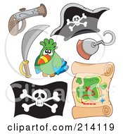 Poster, Art Print Of Digital Collage Of Pirate Items - 13
