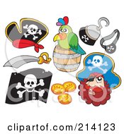 Poster, Art Print Of Digital Collage Of Pirate Items - 11