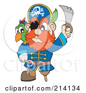 Poster, Art Print Of Peg Legged Pirate Raising A Sword - 2