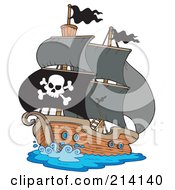Poster, Art Print Of Jolly Roger Flag On A Pirate Ship