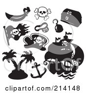 Poster, Art Print Of Digital Collage Of Pirate Items - 14