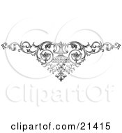 Clipart Illustration Of An Elegant Ornamental Scroll With Vines On A White Background by Paulo Resende #COLLC21415-0047