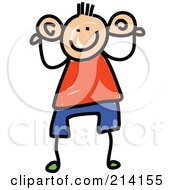 Royalty Free RF Clipart Illustration Of A Childs Sketch Of A Boy With Big Ears
