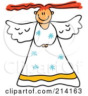 Poster, Art Print Of Childs Sketch Of A Peaceful Angel - 1