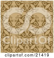 Poster, Art Print Of Brown Background Of Butterflies In A Pattern