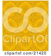 Clipart Illustration Of A Background Of Yellow Ornamental Diamd And Circle Shapes