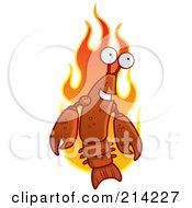 Royalty Free RF Clipart Illustration Of A Hot Lobster Over Flames