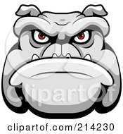 Poster, Art Print Of Mean Bulldog Face With Red Eyes