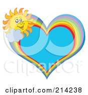 Poster, Art Print Of Summer Sun And Rainbow Heart