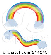 Royalty Free RF Clipart Illustration Of A Digital Collage Of Two Rainbows