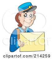 Poster, Art Print Of Mail Man Carrying A Letter