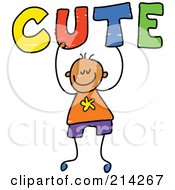 Royalty Free RF Clipart Illustration Of A Childs Sketch Of A Boy Carrying Cute