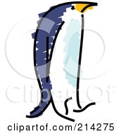 Royalty Free RF Clipart Illustration Of A Childs Sketch Of A Penguin by Prawny