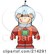 Poster, Art Print Of Standing Astronaut Monkey In A Space Suit