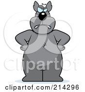 Royalty Free RF Clipart Illustration Of A Big Wolf Standing On His Hind Legs With His Hands On His Hips