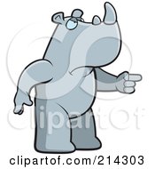 Poster, Art Print Of Angry Rhino Pointing To The Right