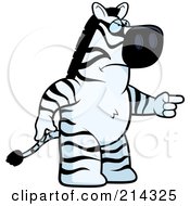 Royalty Free RF Clipart Illustration Of An Angry Zebra Pointing To The Right