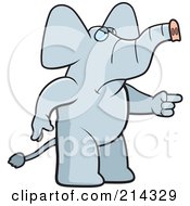 Angry Elephant Pointing To The Right
