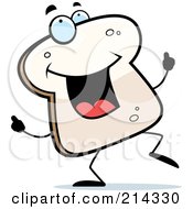 Royalty Free RF Clipart Illustration Of A Happy Bread Character Dancing by Cory Thoman