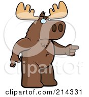 Poster, Art Print Of Angry Moose Pointing To The Right