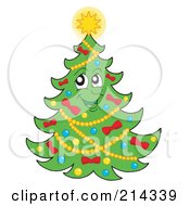 Poster, Art Print Of Christmas Tree Character With A Shining Star - 2