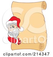 Royalty Free RF Clipart Illustration Of A Santa Scroll Sign 1