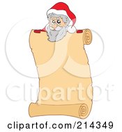 Royalty Free RF Clipart Illustration Of A Santa Scroll Sign 2